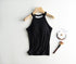 Slim Halter Neck Off-Shoulder Camisole Tops for Women - Stylish Solid Tank Tees with Chest Pad for Comfortable Summer Wear